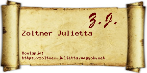 Zoltner Julietta névjegykártya